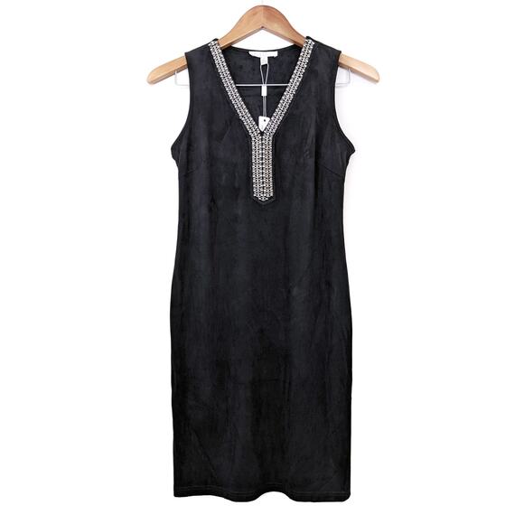 NWT SPENSE Black Sleeveless Rhinestone Mini Dress 4P - Picture 1 of 7
